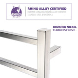 ANZZI Charles Series 6-Bar Stainless Steel Wall Mounted Electric Towel Warmer Rack, Brushed Nickel, 20.47" W x 26.77" H x 4.33" D