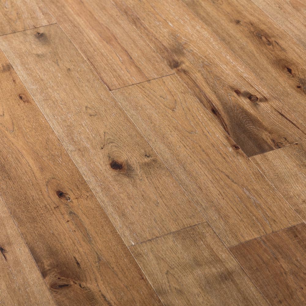 NATU Roasted Distressed Hickory 3/8 in. T x 7.5 in. W Click Lock Distressed Hardwood Flooring (19.43 sq.ft./case)