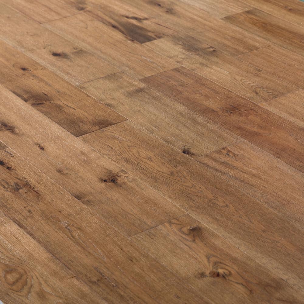 NATU Roasted Distressed Hickory 3/8 in. T x 7.5 in. W Click Lock Distressed Hardwood Flooring (19.43 sq.ft./case)