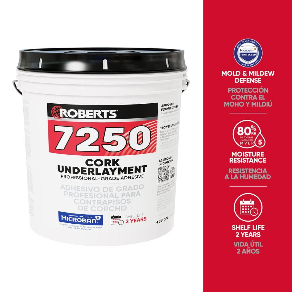 ROBERTS 7250 16 qt. (4 Gal.) Professional-Grade Cork Underlayment Floor Adhesive