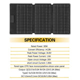 30-Watt Solar Power Panel Kit for ROCKSOLAR Portable Power Station