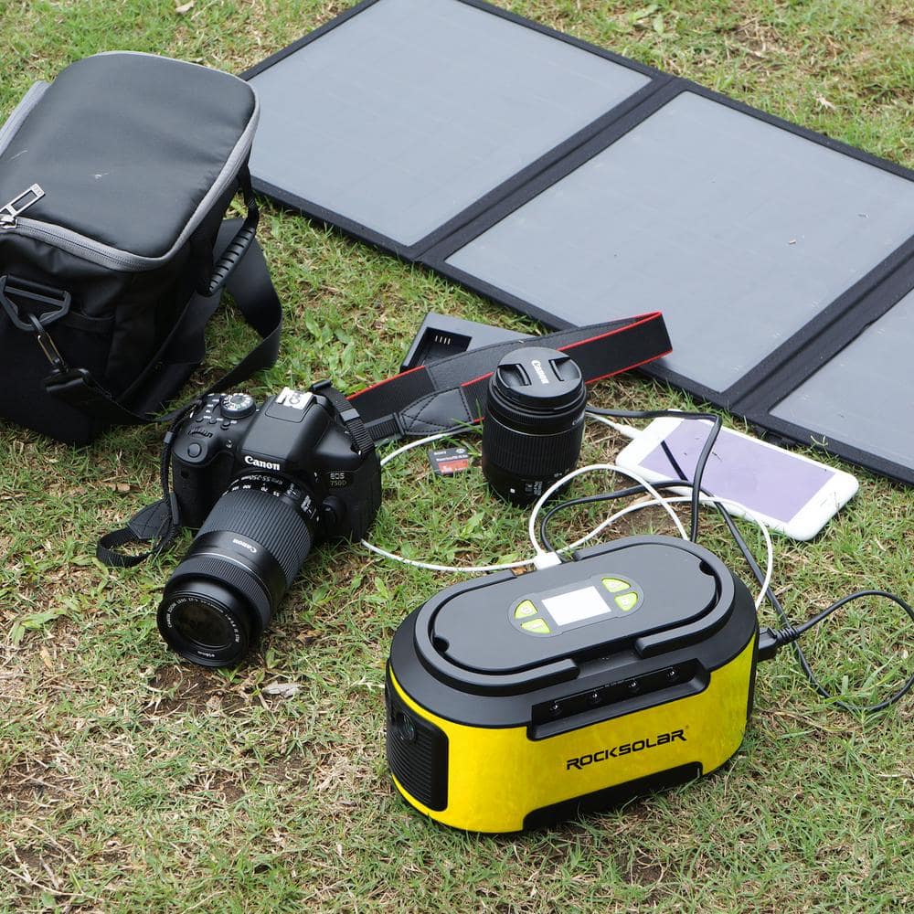 ROCKSOLAR Ready 200-Watt Power Station Plus 60-Watt Foldable Solar Panel Solar Generator Kit