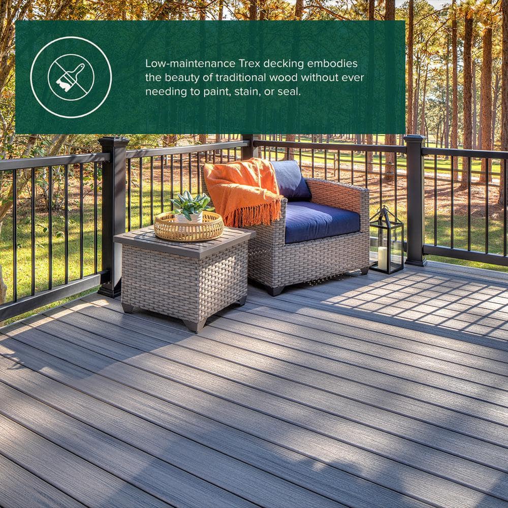 Trex Enhance Naturals 1 in. x 6 in x 12 ft. Rocky Harbor Grooved Edge Grey Composite Deck Board