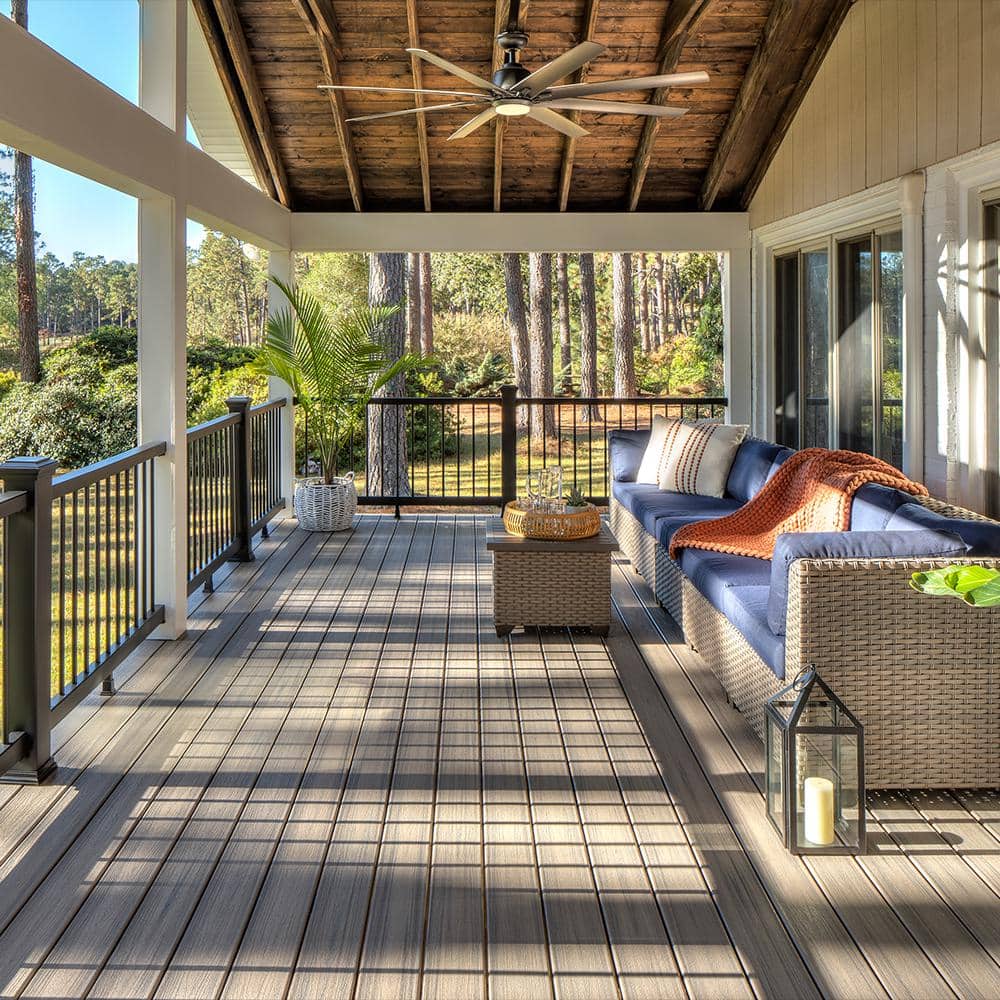 Trex Enhance Naturals 1 in. x 6 in x 12 ft. Rocky Harbor Grooved Edge Grey Composite Deck Board