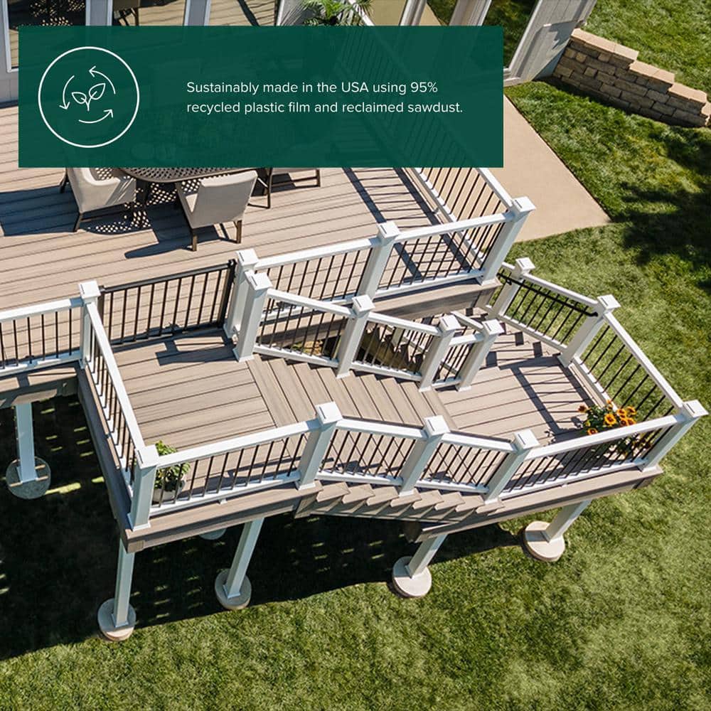 Trex Enhance Naturals 1 in. x 6 in x 12 ft. Rocky Harbor Grooved Edge Grey Composite Deck Board