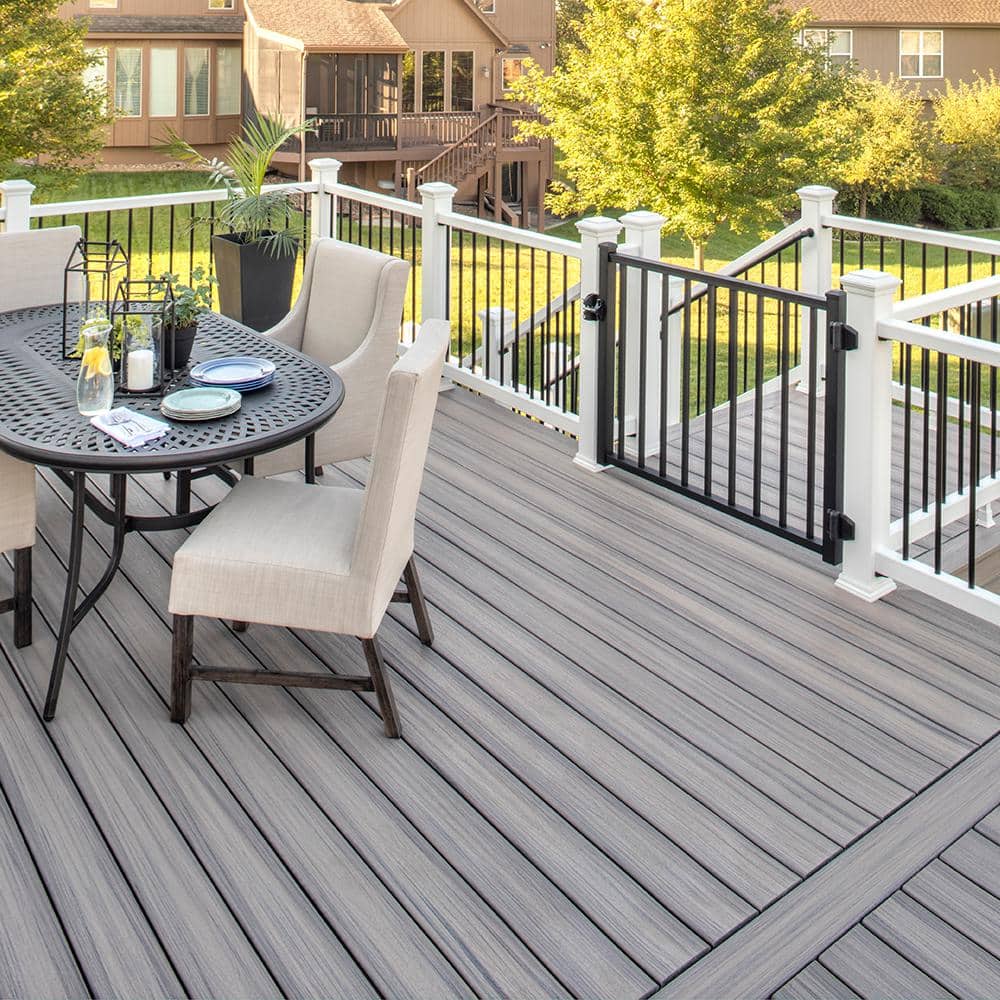 Trex Enhance Naturals 1 in. x 6 in x 12 ft. Rocky Harbor Grooved Edge Grey Composite Deck Board