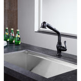 ANZZI Del Moro Oil Rubbed Bronze 1-Handle Deck-Mount Pull-Out Kitchen Faucet, KF-AZ203ORB