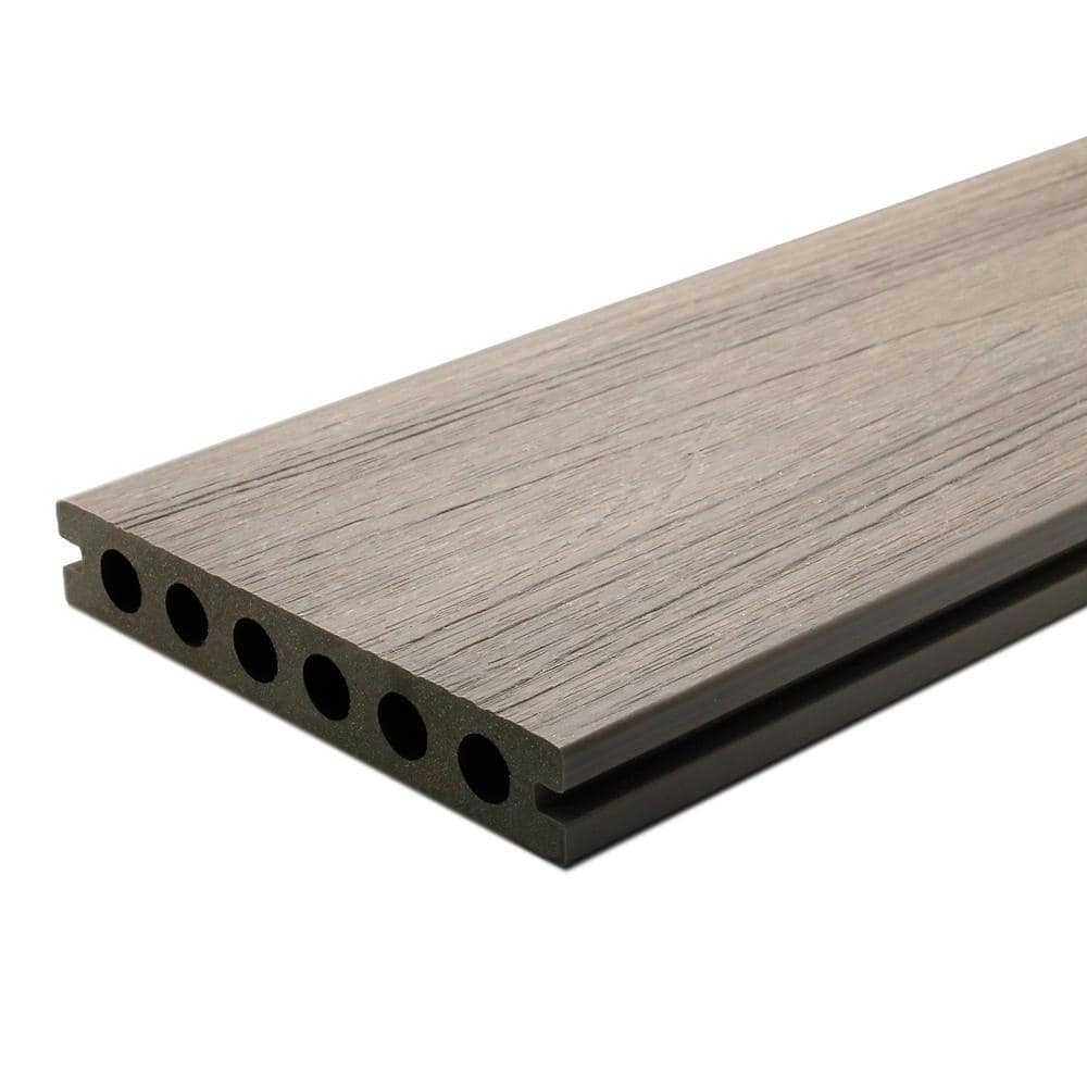 NewTechWood UltraShield Naturale Voyager 1 in. x 6 in. x 1 ft. Roman Antique Hollow Composite Decking Board Sample