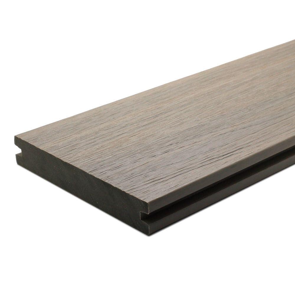 NewTechWood Naturale Magellan Series 1 in. x 5-1/2 in. x 0.5 ft. Roman Antique Composite Decking Board Sample with Groove