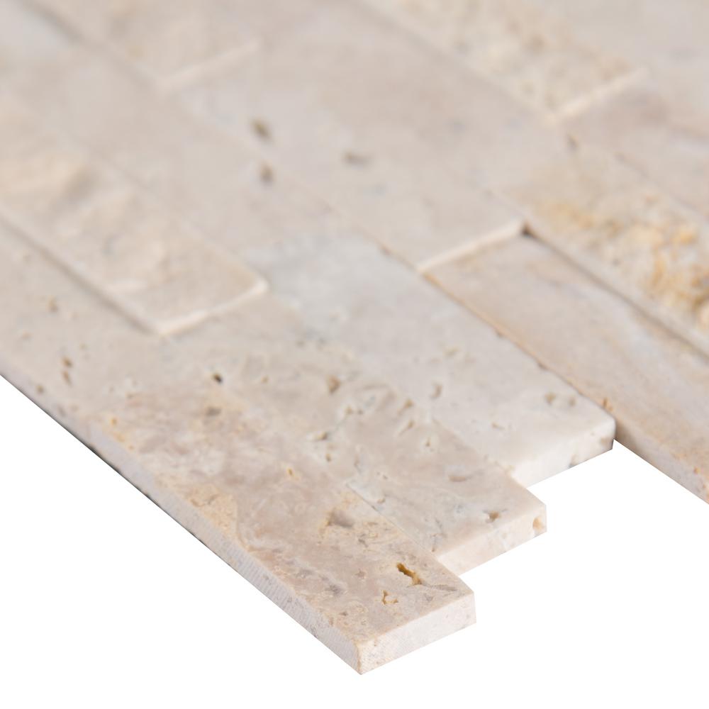 MSI Roman Beige Split Face Peel and Stick 12 in. x 12 in. x 6mm Travertine Mesh-Mounted Mosaic Tile (15 sq. ft. / case)
