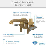 Gerber Classics 2-Handle Laundry Utility Faucet in Rough Brass