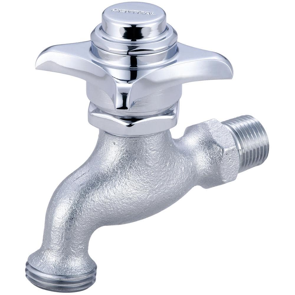 Central Brass Single-Handle Wall Mounted Utility Faucet in Rough Chrome