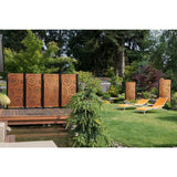 OUTDECO Spiral 3 ft. x 6 ft. Oxy-Shield Corten Steel Decorative Screen Panel in Rust with 6-Screws