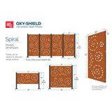OUTDECO Spiral 3 ft. x 6 ft. Oxy-Shield Corten Steel Decorative Screen Panel in Rust with 6-Screws