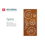 OUTDECO Spiral 3 ft. x 6 ft. Oxy-Shield Corten Steel Decorative Screen Panel in Rust with 6-Screws
