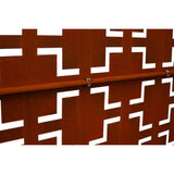 76 in. H x 48 in. W Outdoor and Indoor Freestanding Metal Decorative Privacy Screen for Deck Balcony Patio, Rusty