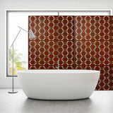 76 in. H x 48 in. W Outdoor and Indoor Freestanding Metal Decorative Privacy Screen for Deck Balcony Patio, Rusty