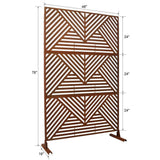Sudzendf Rust Red Outdoor Indoor Metal Privacy Decorative Screen Freestanding for Deck Balcony Patio for Outside Lawn Garden