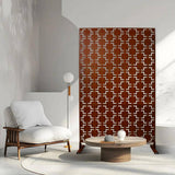 Sudzendf Outdoor and Indoor Freestanding Decorative Privacy Screen Metal Privacy Screen, Fence Panels in Rust Red