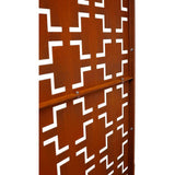 Sudzendf Outdoor and Indoor Freestanding Decorative Privacy Screen Metal Privacy Screen, Fence Panels in Rust Red