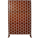 Sudzendf Outdoor and Indoor Freestanding Decorative Privacy Screen Metal Privacy Screen, Fence Panels in Rust Red