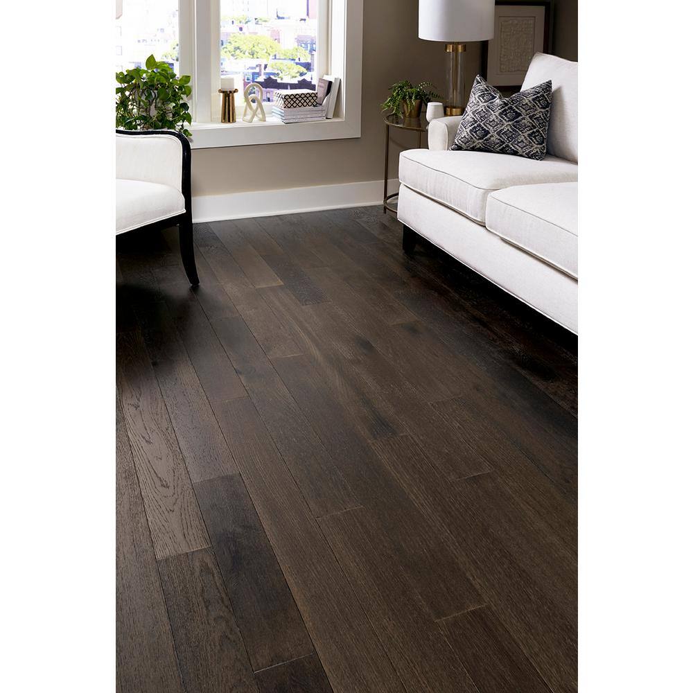 OptiWood Rustic Barn White Oak 2/7 in. T x 5 in. W Click Lock Wire Brushed Engineered Hardwood Flooring (16.7 sq.ft./case)