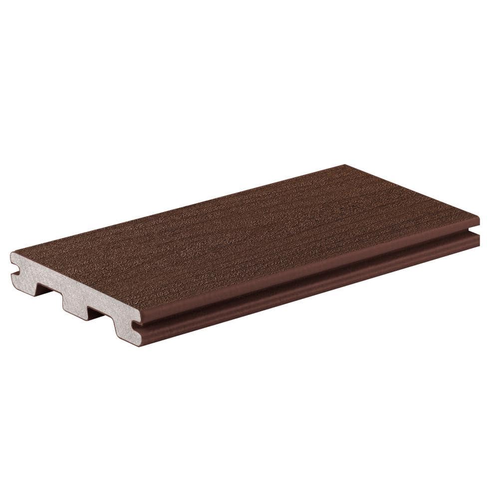 TimberTech Composite Terrain 1 in. x 6 in. x 1 ft. Grooved Rustic Elm Composite Sample (Actual: 0.94 in. x 5.36 in. x 1 ft)