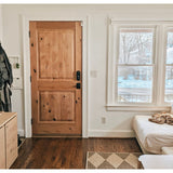 Krosswood Doors 42 in. x 96 in. Knotty Alder 2-Panel Right-Hand Inswing Grey Stain Wood Prehung Front Door