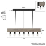 Hunter Donelson 7 Light Rustic Iron Linear Chandelier Kitchen Light