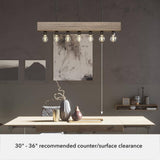 Hunter Donelson 7 Light Rustic Iron Linear Chandelier Kitchen Light