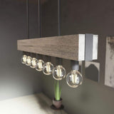 Hunter Donelson 7 Light Rustic Iron Linear Chandelier Kitchen Light