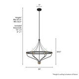 Hunter Merlin 6-Light Rustic Iron Wagon Wheel Chandelier