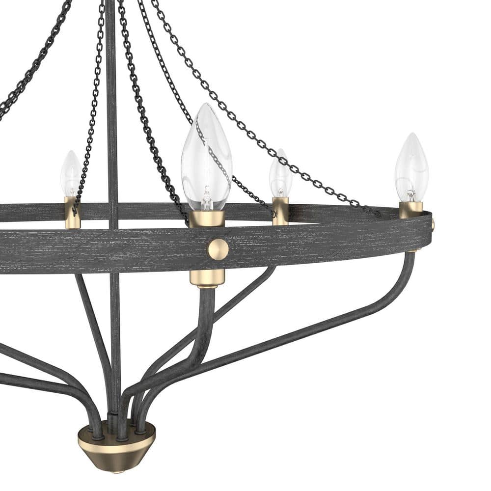 Hunter Merlin 6-Light Rustic Iron Wagon Wheel Chandelier