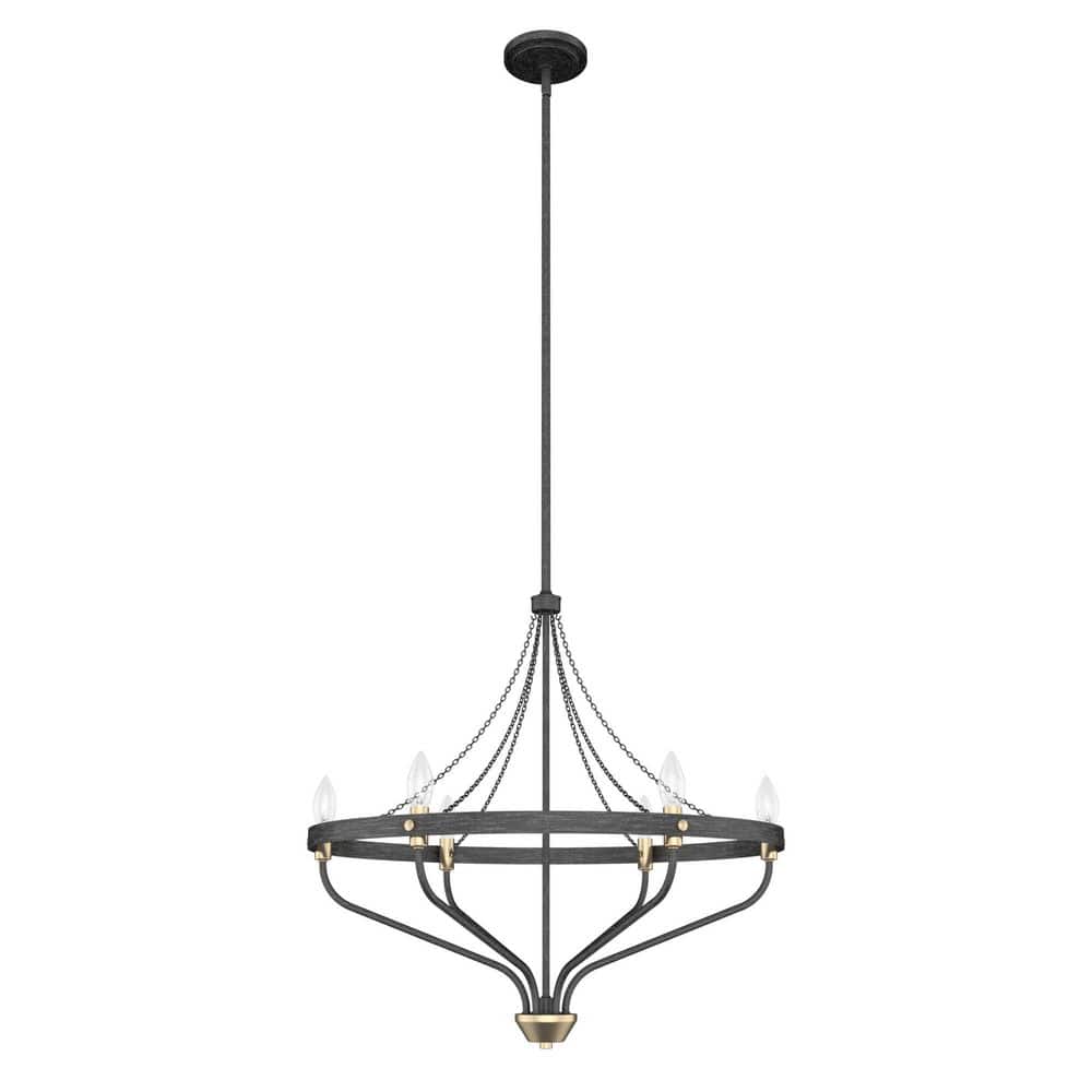 Hunter Merlin 6-Light Rustic Iron Wagon Wheel Chandelier