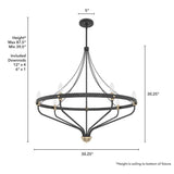 Hunter Merlin 7-Light Rustic Iron Wagon Wheel Chandelier