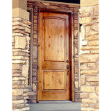 Krosswood Doors 32 in. x 80 in. Rustic Knotty Alder Arch Top Red Chestnut Stain Right-Hand Inswing Wood Single Prehung Front Door