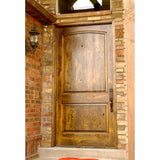 Krosswood Doors 30 in. x 96 in. Rustic Knotty Alder Arch Top Provincial Stain Right-Hand Inswing Wood Single Prehung Front Door