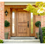 Krosswood Doors 32 in. x 80 in. Rustic Knotty Alder Arch Top Red Chestnut Stain Right-Hand Inswing Wood Single Prehung Front Door