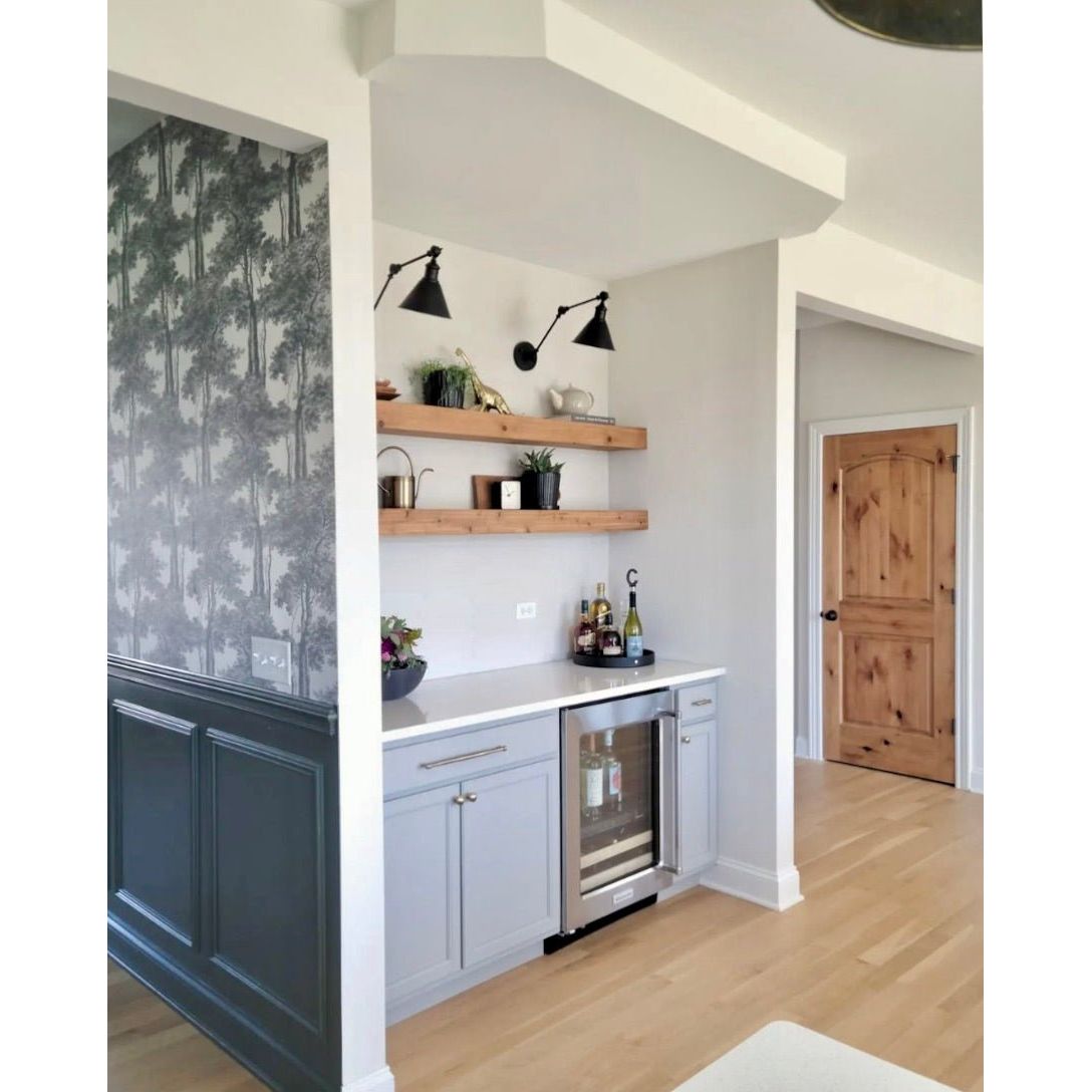 Krosswood Doors 30 in. x 80 in. Knotty Alder 2-Panel Top Rail Arch with V-Groove Solid Wood Core Interior Door Slab