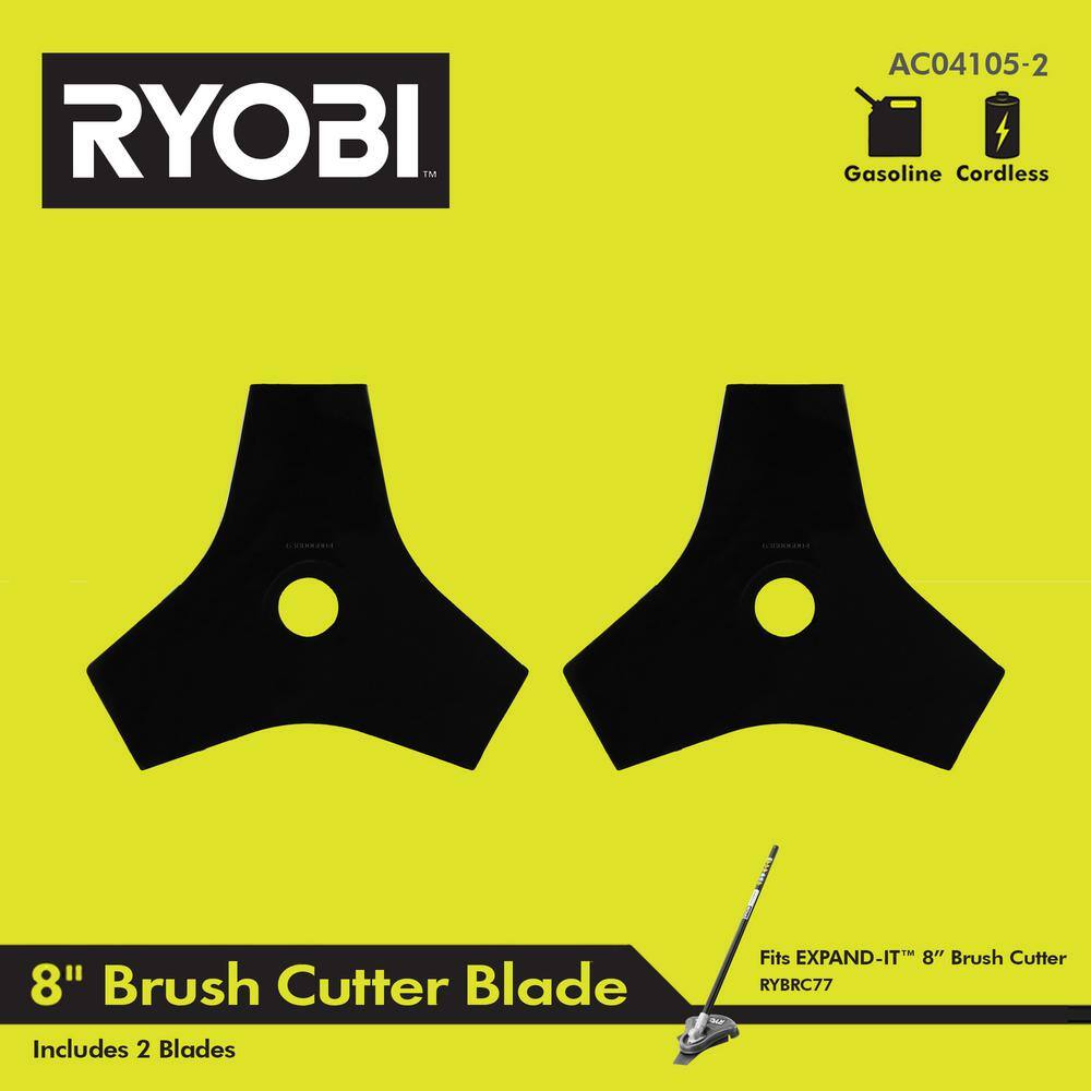 RYOBI Tri-Arc Brush Cutter Blade for Expand-It Brands, 8 in. (2-Pack)
