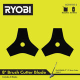RYOBI Tri-Arc Brush Cutter Blade for Expand-It Brands, 8 in. (2-Pack)