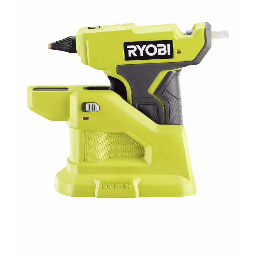 RYOBI ONE+ 18V Cordless Compact Glue Gun Kit with 1.5 Ah Battery, Charger, and Mini Size Glue Sticks (24-Piece)