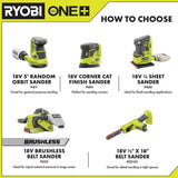 RYOBI ONE+ 18V Cordless 1/2 in. x 18 in. Belt Sander with 2.0 Ah Battery