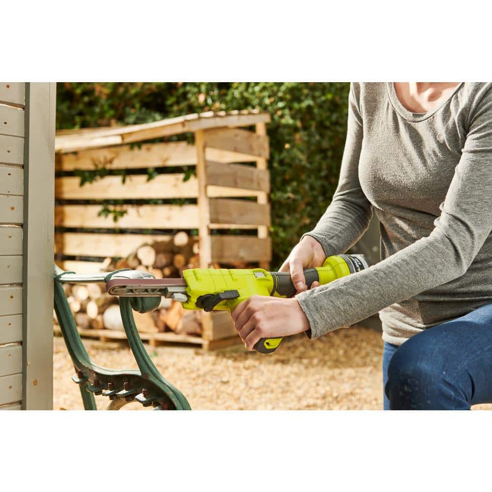 RYOBI ONE+ 18V Cordless 1/2 in. x 18 in. Belt Sander with 2.0 Ah Battery and Charger