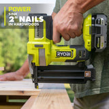RYOBI ONE+ 18V 18-Gauge Cordless AirStrike Brad Nailer with Cordless Compression Drive 3/8 in. Crown Stapler (Tools Only)