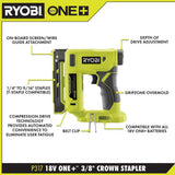 RYOBI ONE+ 18V 18-Gauge Cordless AirStrike Brad Nailer with Cordless Compression Drive 3/8 in. Crown Stapler (Tools Only)