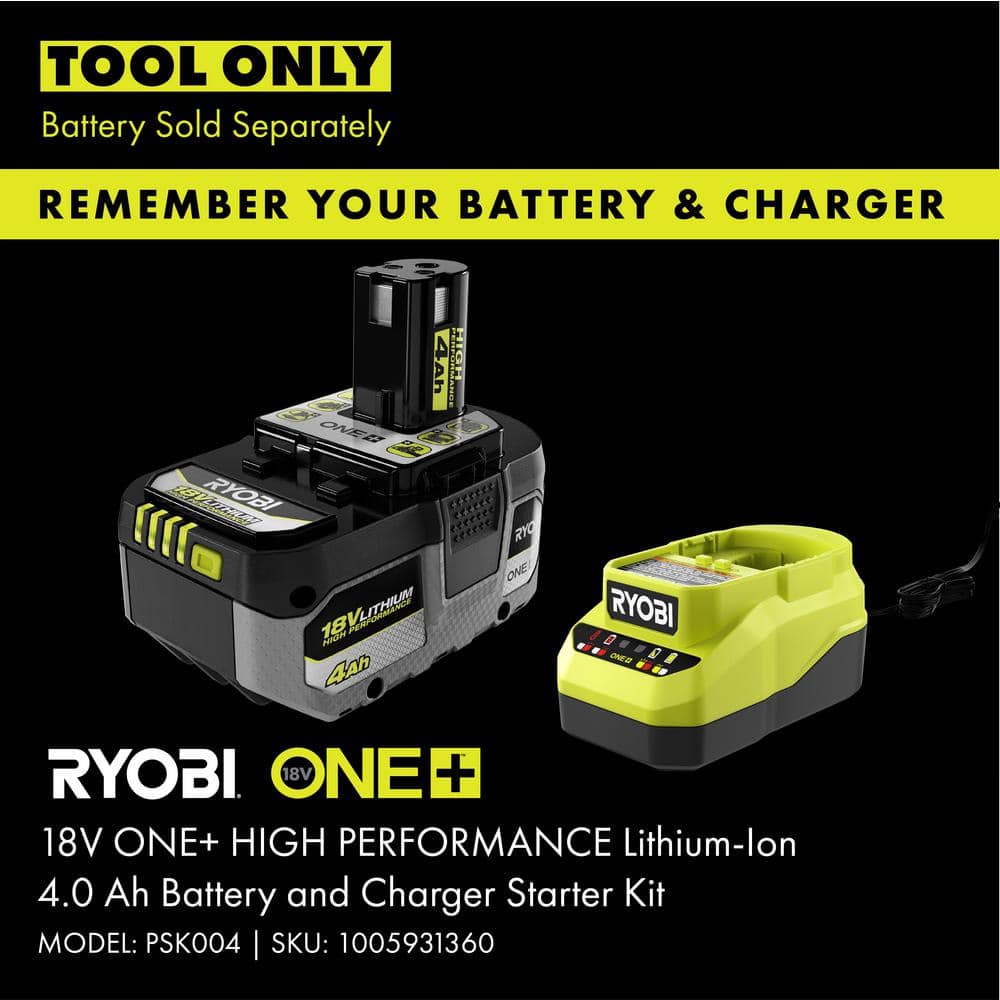 RYOBI ONE+ 18V Cordless 18-Gauge Brad Nailer with 18-Gauge Narrow Crown Stapler, 2.0 Ah Battery, and Charger