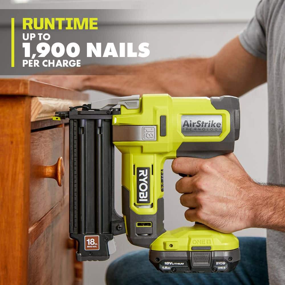 RYOBI ONE+ 18V 18-Gauge Cordless AirStrike Brad Nailer with ONE+ 18V Cordless 5 1/2 in. Circular Saw (Tools Only)