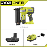 RYOBI ONE+ 18V Cordless 18-Gauge Brad Nailer Kit with 2.0 Ah Compact Battery and Charger