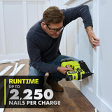RYOBI ONE+ HP 18V 18-Gauge Brushless Cordless AirStrike Brad Nailer Kit with 4.0 Ah Battery and Charger